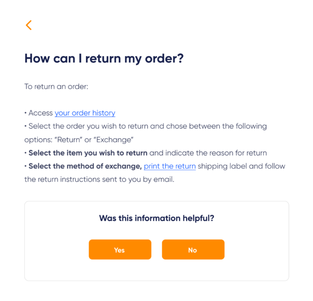 Return order in smart tribune solution